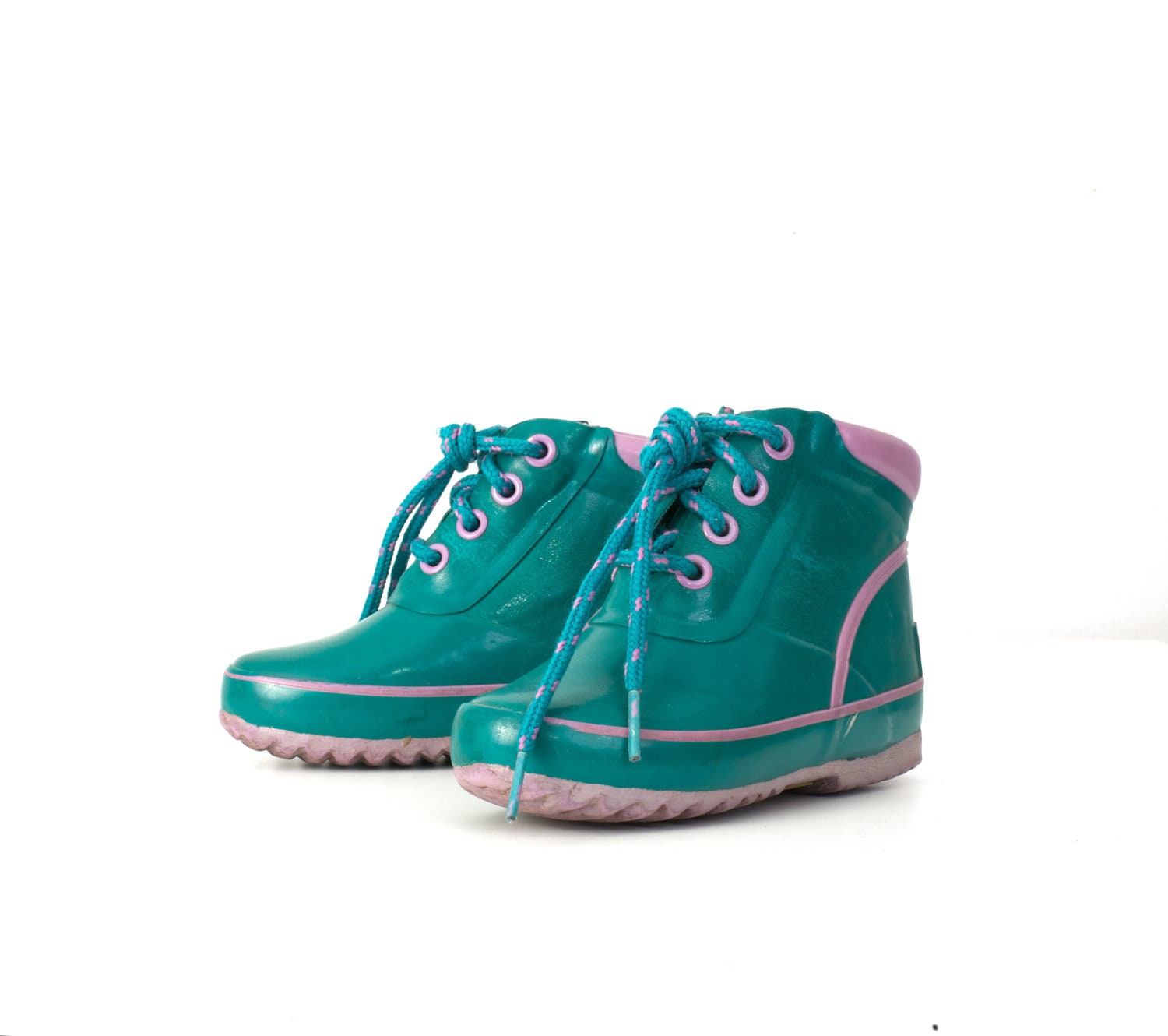 Vintage Sporto Boots in Green and Purple 1980s