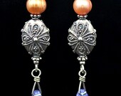 Intricately designed Bali bead with Swarovski crystals- new earring collection