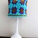 Hippie Crochet Lampshade Granny Square Aqua Blue Purple Pansies Gold Lighting Housewares Home Decor Nursery