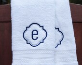 SET OF 2 Monogrammed Egyptian Cotton Hand Towels