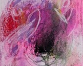 Contemporary Modern Abstract Mixed Media Painting Art Colorful Small by JUURI 5.75 x 5.75 x .65 "