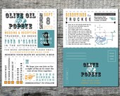 Vintage Wedding Invitation - Ticket Invitation, RSVP Postcard, & Direction Card In-One - Old Fashioned Style - Printable DIY