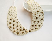 Peter Pan Collar- Beige Studded Collar- Col Claudine