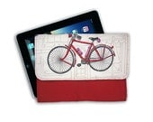 iPad Case - Sleeve - Cover - Padded - Red bicycle - READY TO SHIP