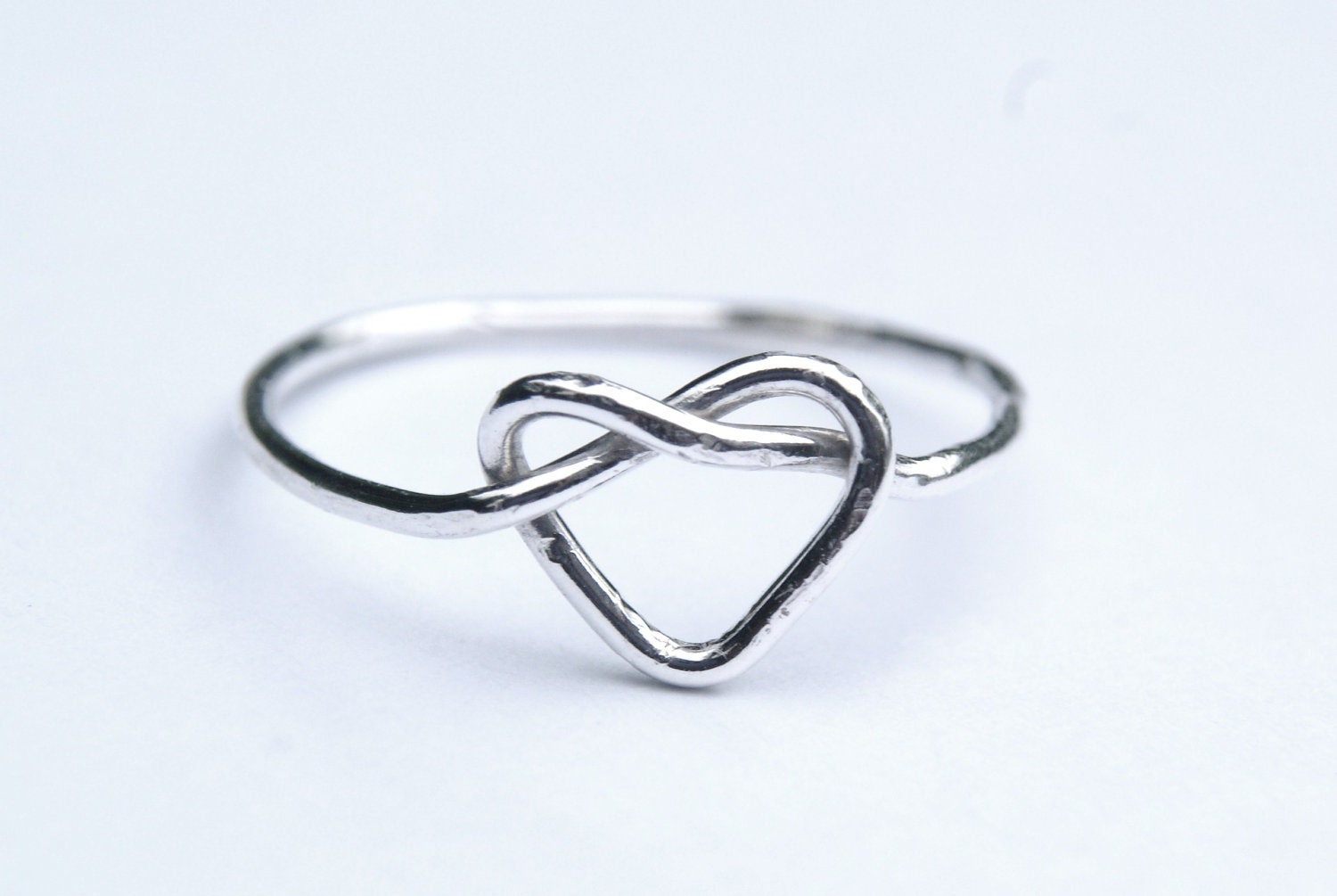 Sterling silver heart knot ring