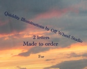 Made to order listing 2 Decorated Letters for a wedding  Quiddity Illuminations