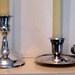 Vintage Silver Candle Holders, Mariboro Plate, E.P. Copper, Canada silver plate decor, Shabby decor, set of 2