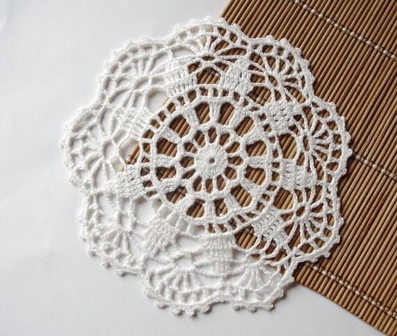Crochet doily small white handmade linen lace crochet doilies centerpiece