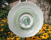 Whimsical Glass Garden Flowers, Recycled Plate flowers, Yard Art
