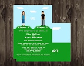8 Bit Video Game Wedding Invitation 5X7 Digital File DIY Printable