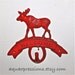 Cast Iron Moose Wall Hook, Bright Red, Cabin Decor, Key hook, Distressed, Lodge key hook