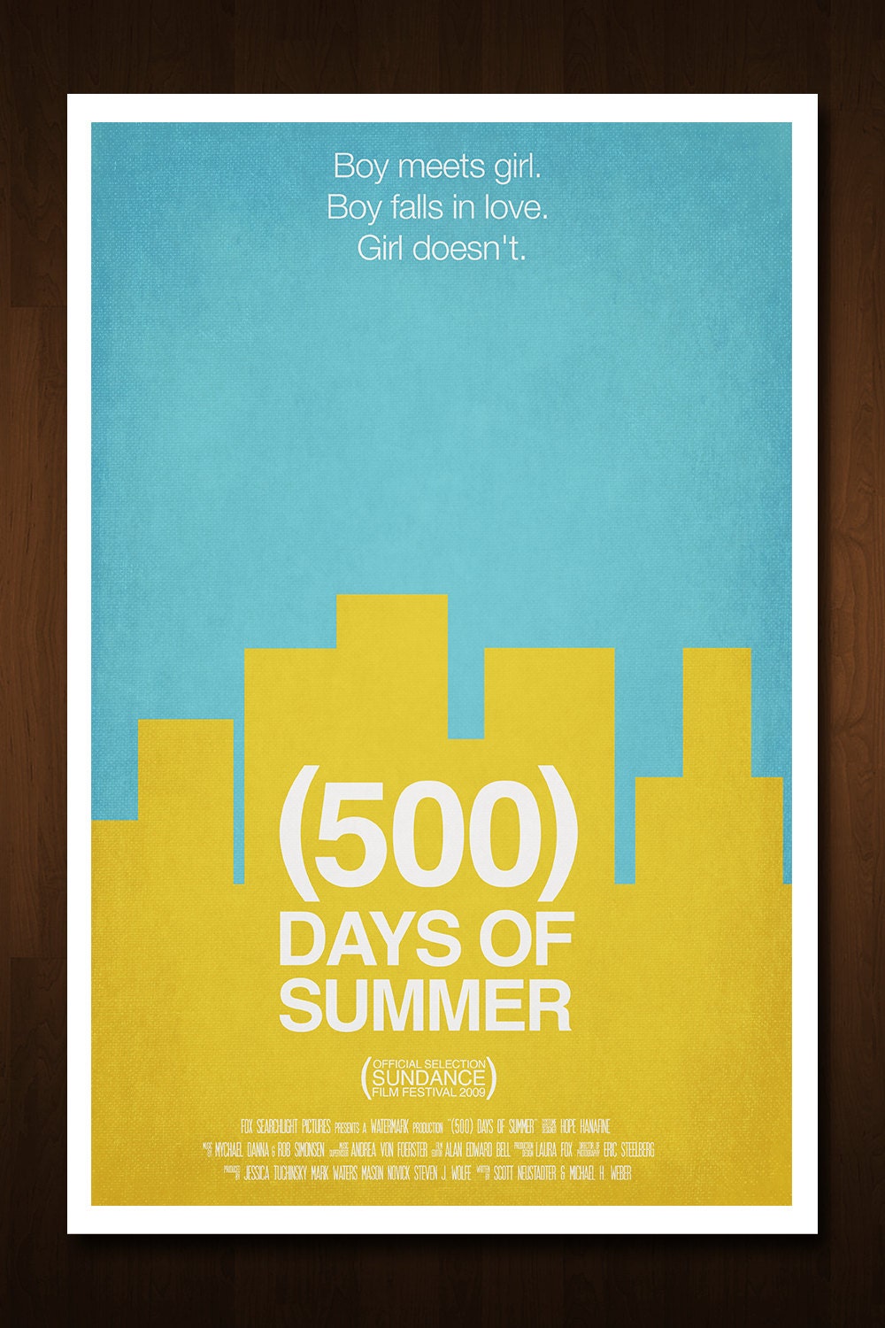 500 Days of Summer Minimal Movie Poster - Inspired by the Marc Webb film - 11x17
