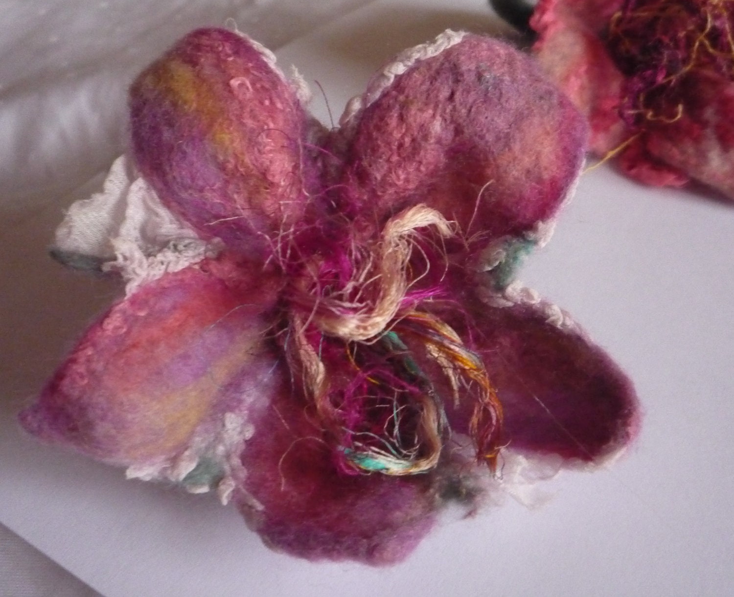 Nuno felted flower PDF Tutorial. Craft supplies. felting. Nuno felting. Felted flower tutorial.