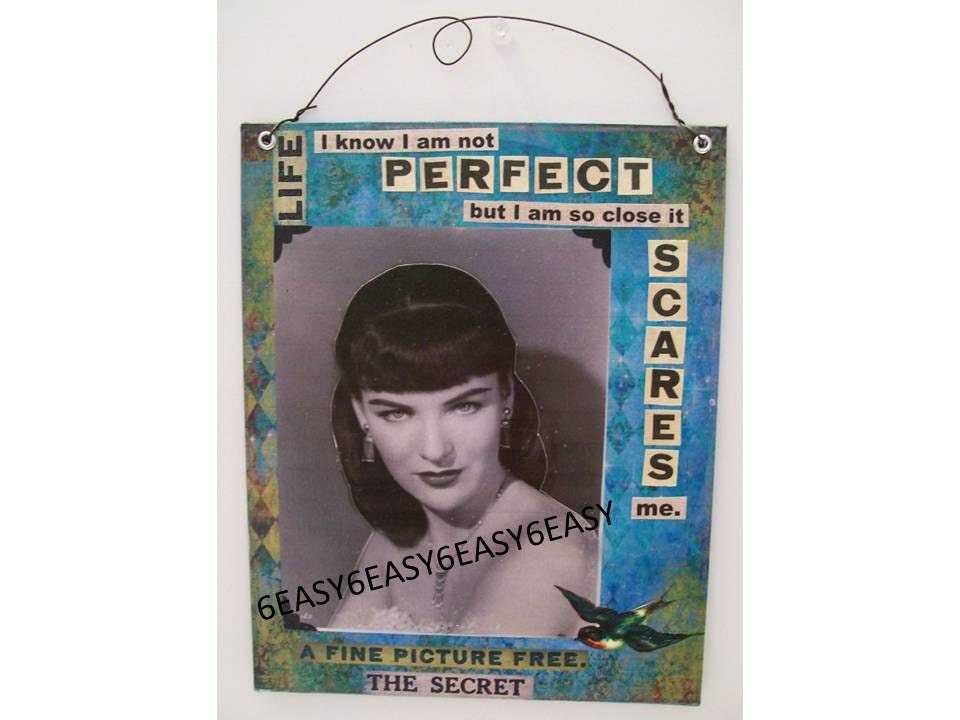 ART  Collage Canvas Altered OOAK digital  Mixed Media Assemblage Lady Humor Picture sarcastic quote