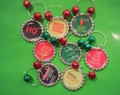 CHRISTMAS Wine Glass Charms Holiday Party Hostess Gift
