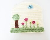 Crochet peg bag - flower bag - hanging storage bag