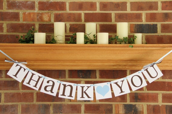 Wedding Thank You Banner Photo Prop Wedding Sign CUSTOMIZE COLORS Word Sign