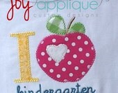 I love Preschool - Kindergarten - First - Second - Third - Fourth - and Fifth grade handmade applique tshirt .... Ready for Back To School