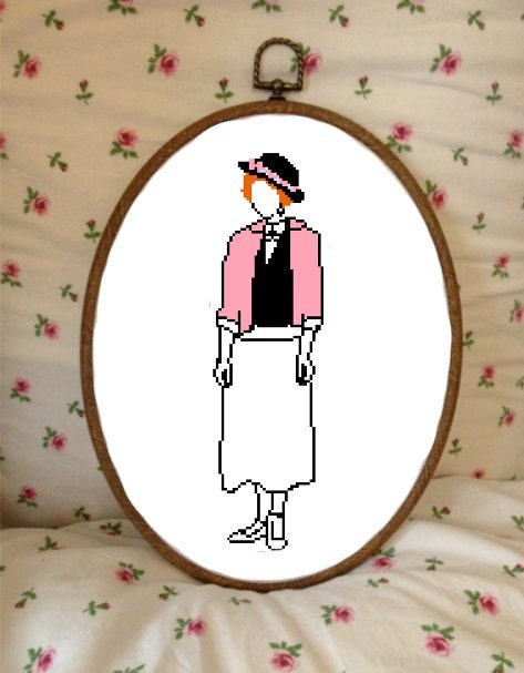 Pretty in Pink Cross Stitch Pattern- Andie Walsh