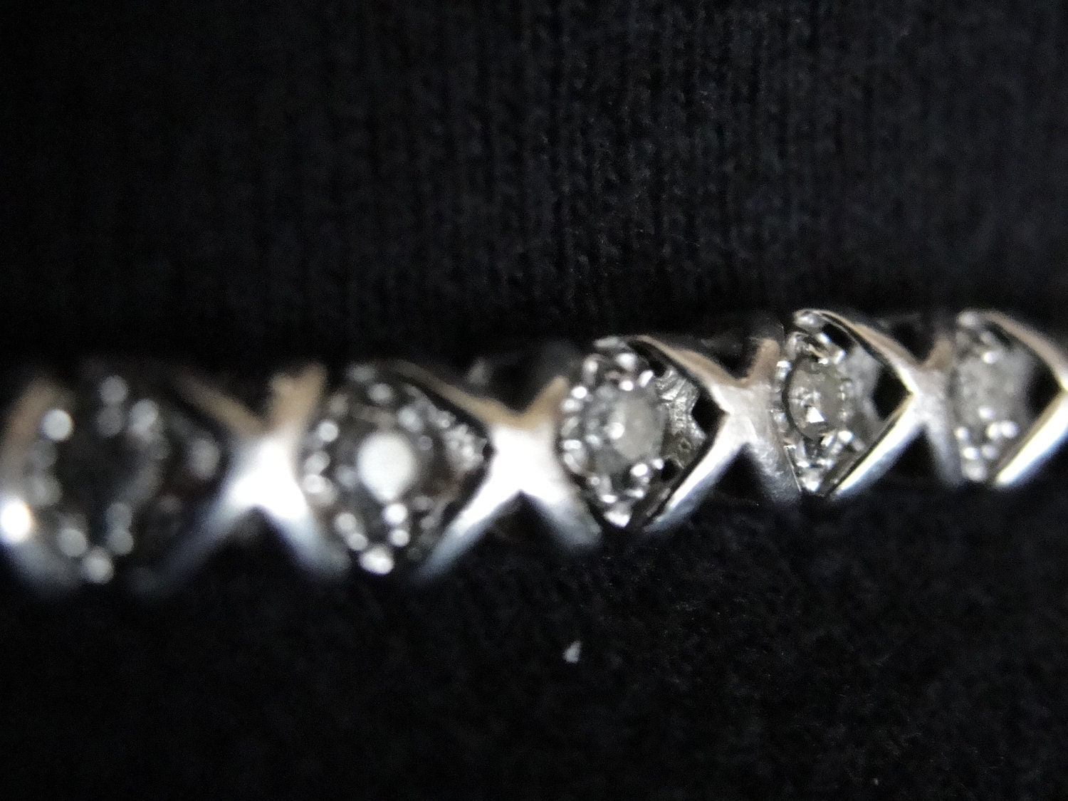 Vintage 7" Diamond 10k White Gold Tennis Bracelet