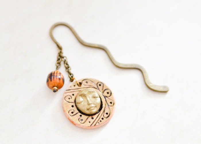 Dreamy Sun Wood Bookmark - Romantic Hostess Gift - Unique Desk Accessory