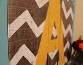 Chevron Monogrammed Letter Art (Made to Order)