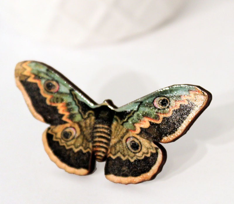 Garden Butterfly Ring, Colorful Fashion Ring Wooden Insect Butterfly Adjustable Ring Handmade Jewelry