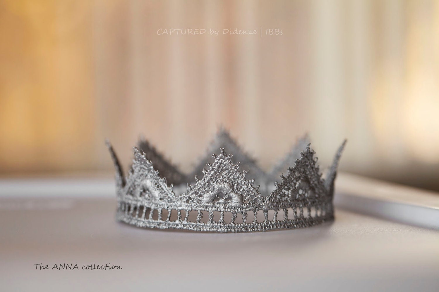 Lace Crown, Baby Photo Prop, Silver Lace Crown, Baby Boy Crown, Silver Newborn Tiara, Silver Lace Halo, Newborn Size