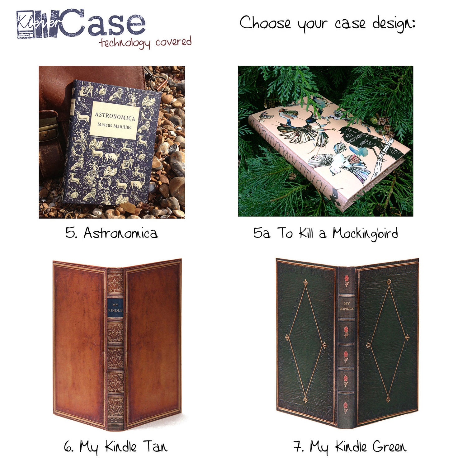 Kindle Case, KleverCase Book Cover for Kindle Touch, Paperwhite, 3 (keyboard), Kindle 4 6", Kindle Fire and Fire HD - Unique Kindle cases