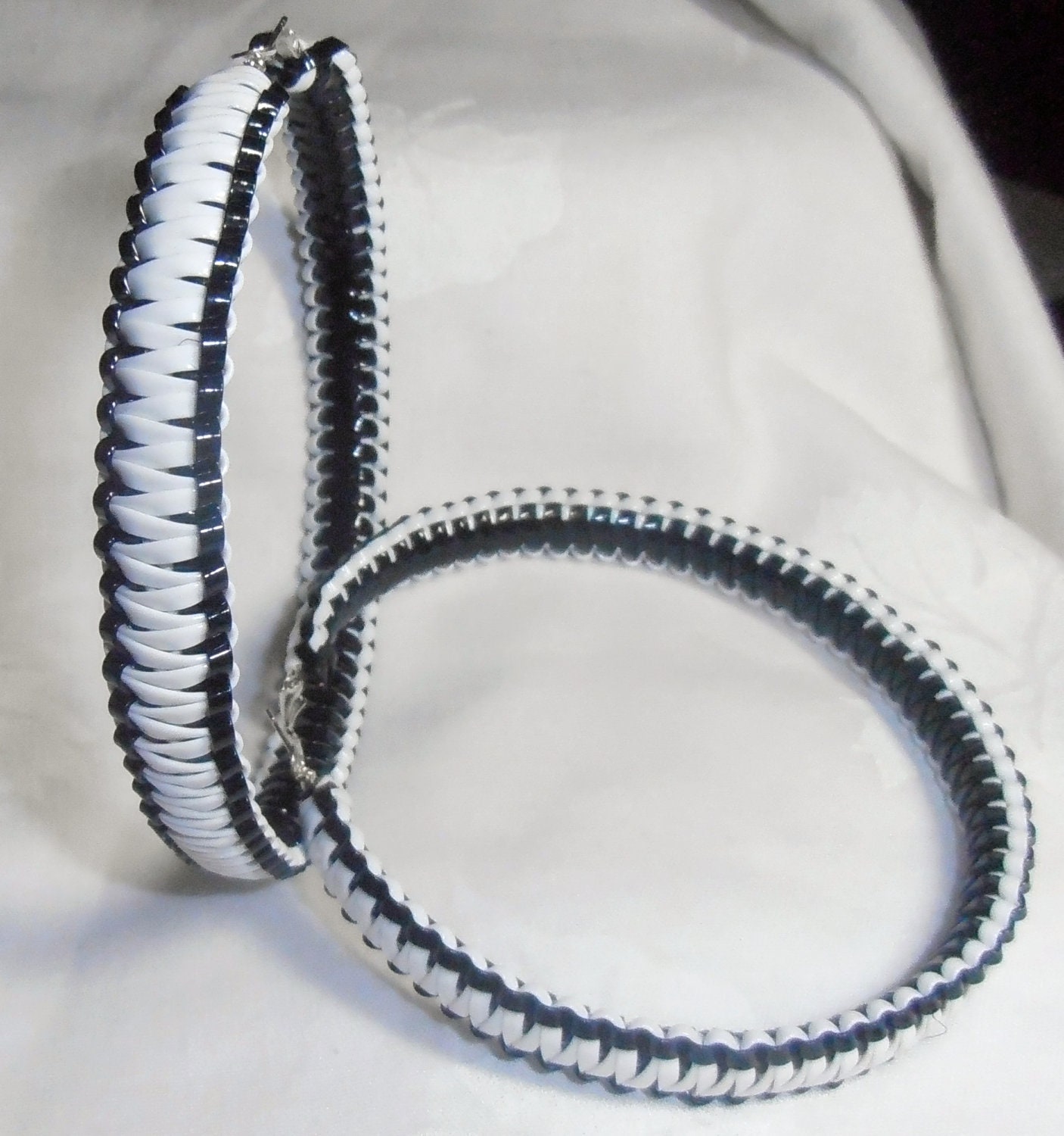 King COBRA LICORICE and SNOW Hoop Earrings