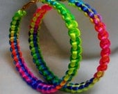 TASTE THE RAINBOW Hoop Macrame Earrings