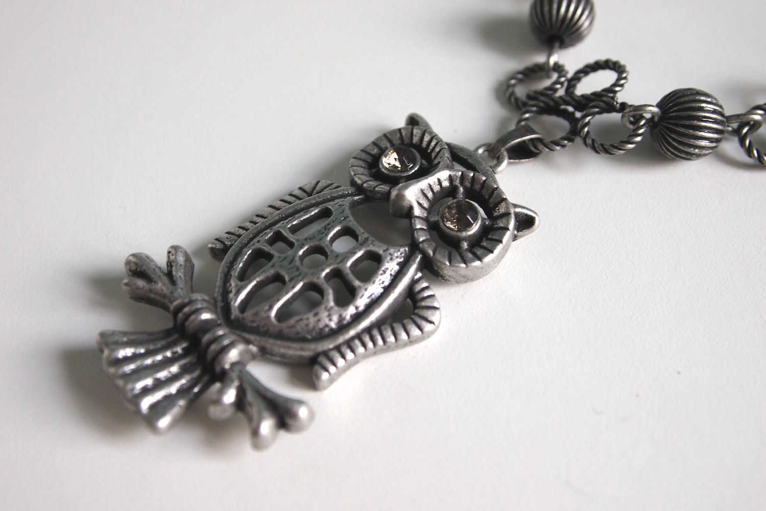 Owl Necklace - Long Owl Necklace - Vintage Inspired Owl Pendant - Owl Pendant
