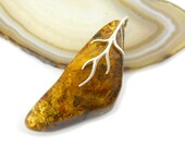 Natural Baltic amber pendant - 36x15mm - Unique