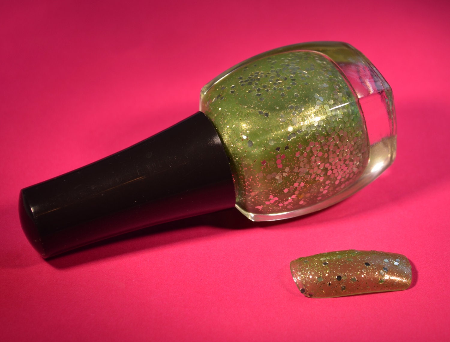 Elaine's 3 Free Silver & Gold Green Custom Fine Glitter Polish