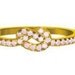 Gold Pink Diamond Infinity Knot Wire Band Ring