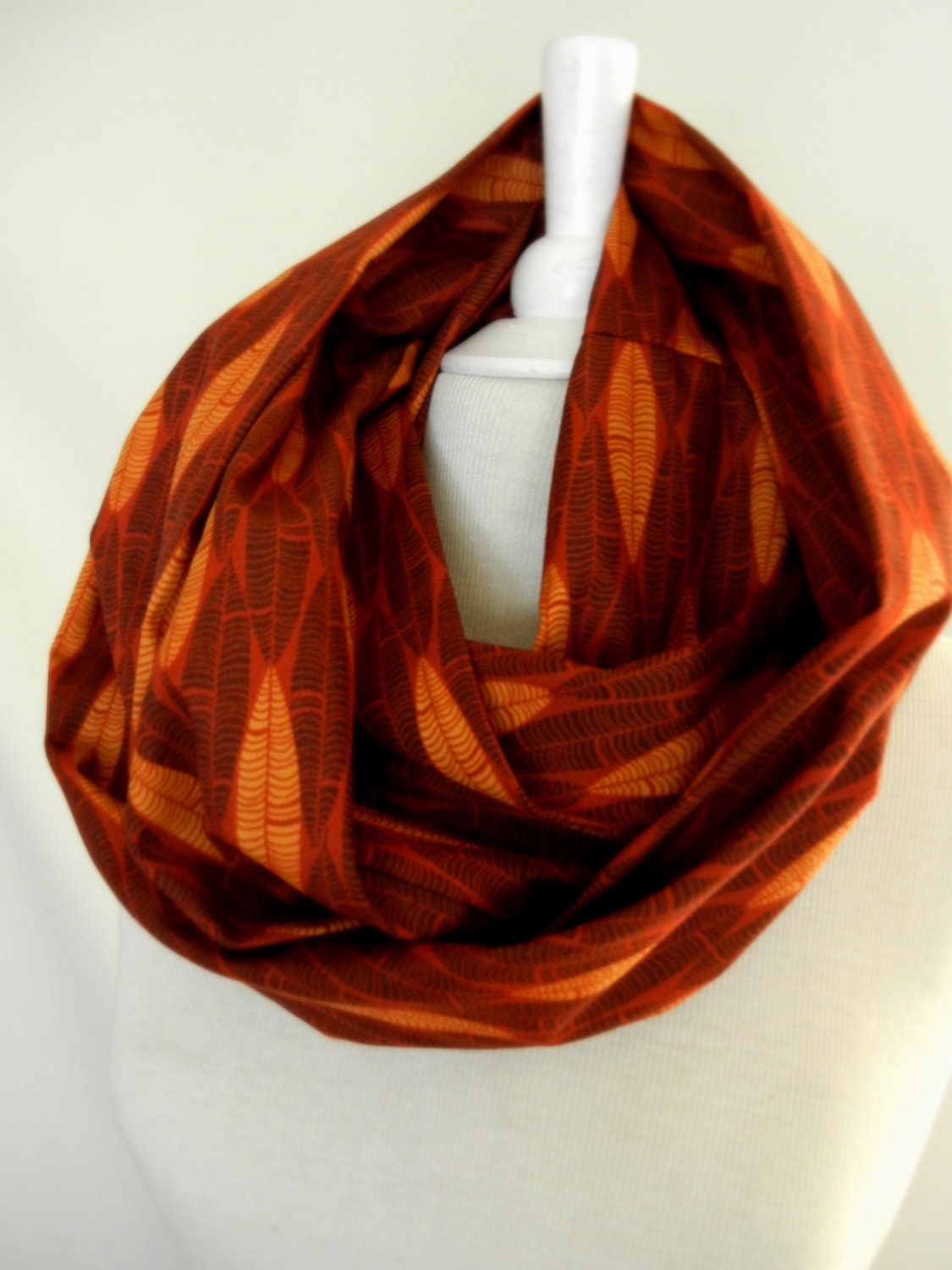 LIX PERLE: Fabric Cotton Unisex Versatile Circular Infinity, Tribal Leaf Infinity Scarf