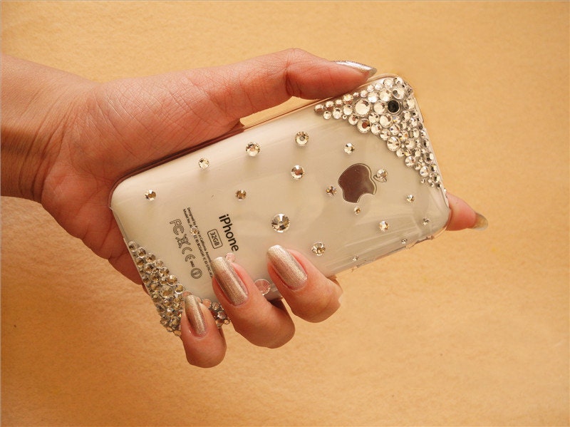 Iphone 3G case iphone 3GS case, iphone case, rhinestone case, transparent hard plastic case, high quality,