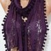 Elegant Scarf  Lace Scarf purple scarf