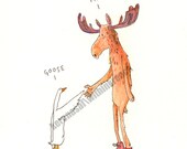 the meeting of moose and goose- digital print