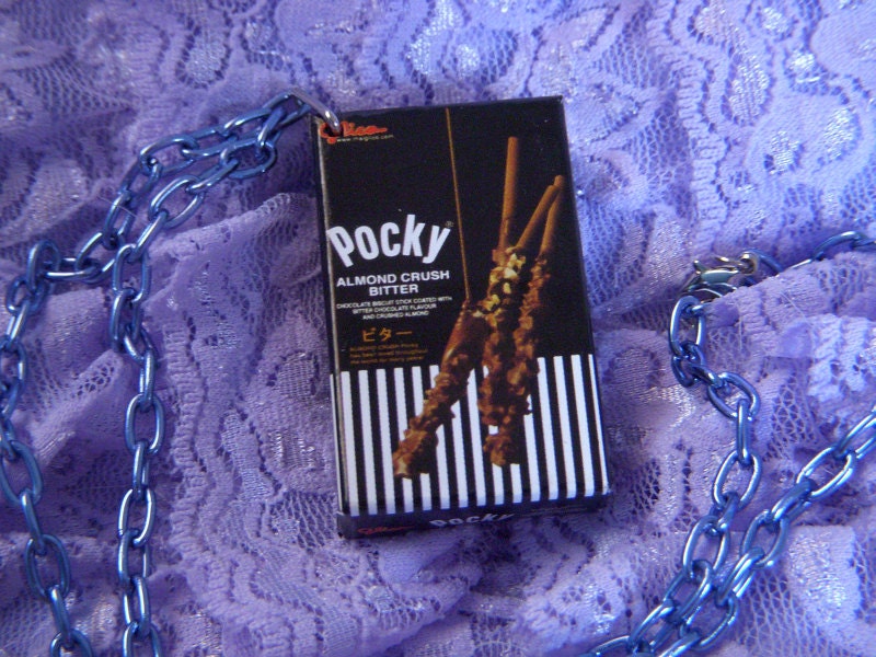 Almond Crush Bitter Pocky box charm necklace