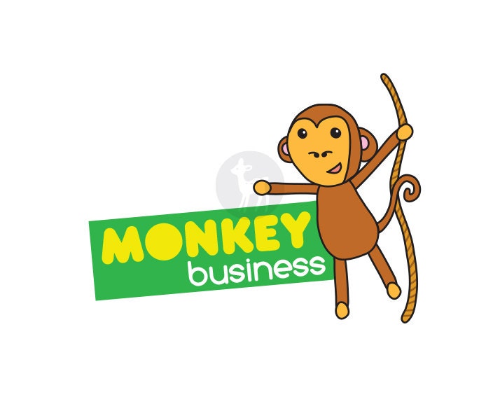 Ready Made, Simple and Cute Monkey illustration Logo Design for your Business (OAK design)