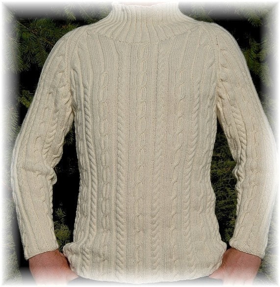 Sweater for Men, hand knit in 100% Cashmere