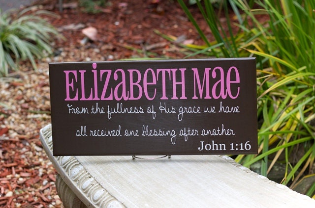 Large Personalized Child Name Sign with Verse and Scripture. Ideal for a Nursery, Baby Shower, Birthday or Christmas Gift