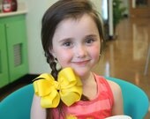 Little Miss Sunshine Yellow Grosgrain Boutique Hair Bow.