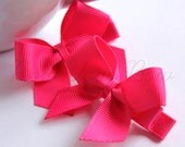 Pig Tail, Piggy Tail, Piggytail, Pigtail - Hair Bow Pair