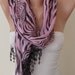 Light Pink and Black - Silk/Chiffon Scarf with Black Trim Edge
