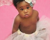 Pretty Little PRINCESS Baby Headband - Pink - Cream - Vintage Inspired Flower - Baby Photography - Baby Girl - Newborn - Infant - Toddler