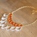 Coral and Clear Teardrop Statement Necklace