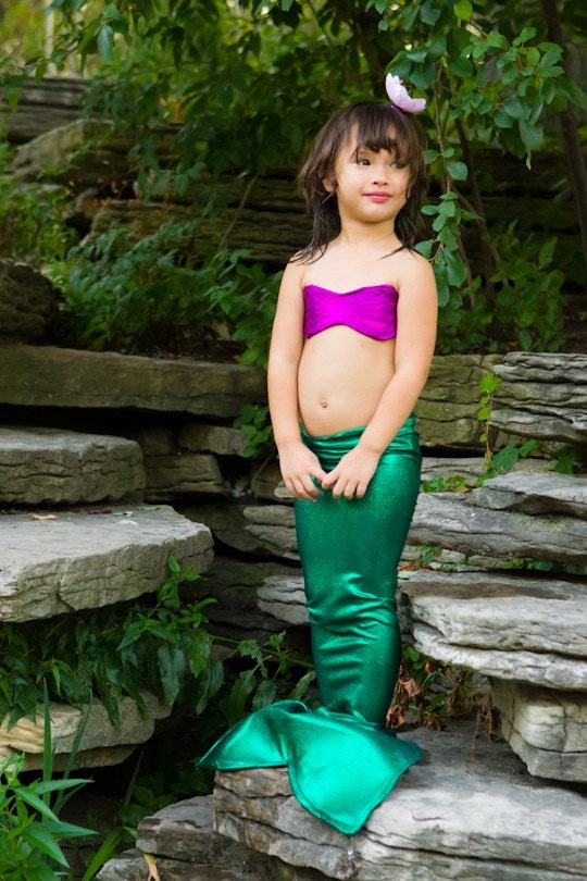 Little mermaid costume - Girls green mermaid Tail for Little Girls 5-7