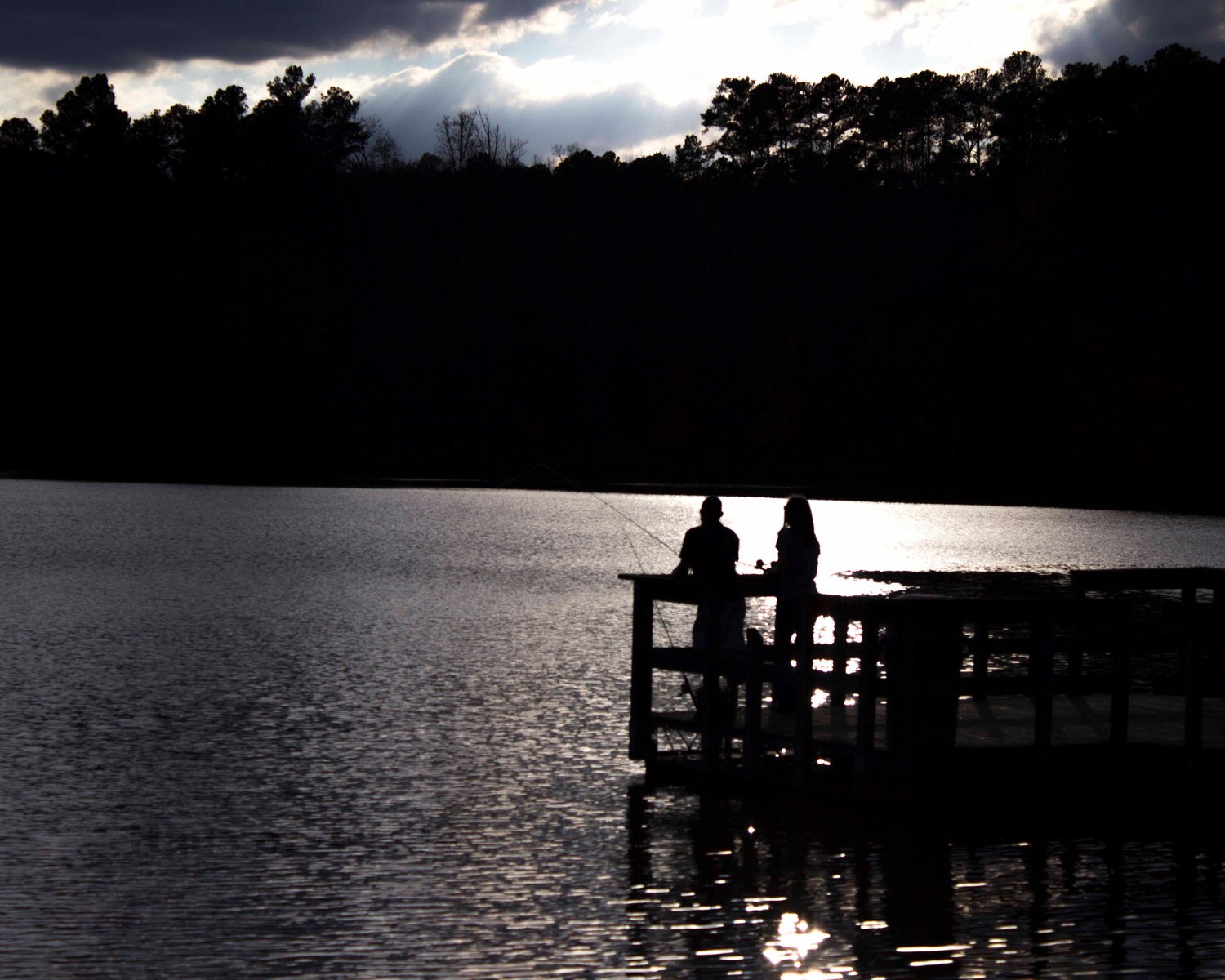 Lake Photography Print, Landscape Photograph, Twilight Nature Photograph Art, 8x10